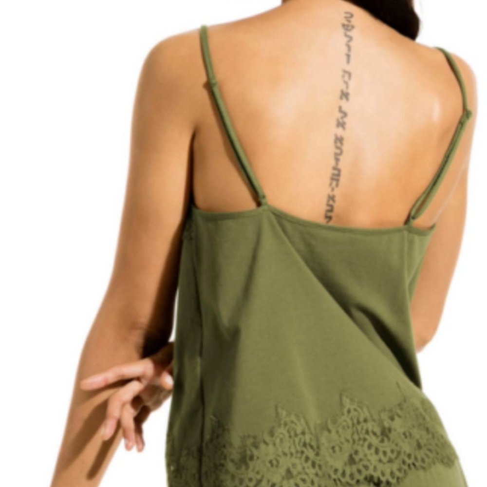 FENTY X PUMA Lace Trim Camisole Olive Green - Picture 3 of 12